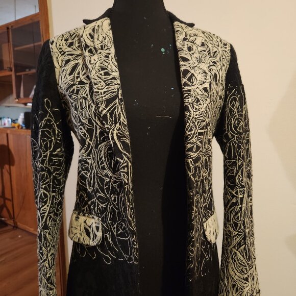 Men's yarn monochrome jacket - Picture 6 of 7